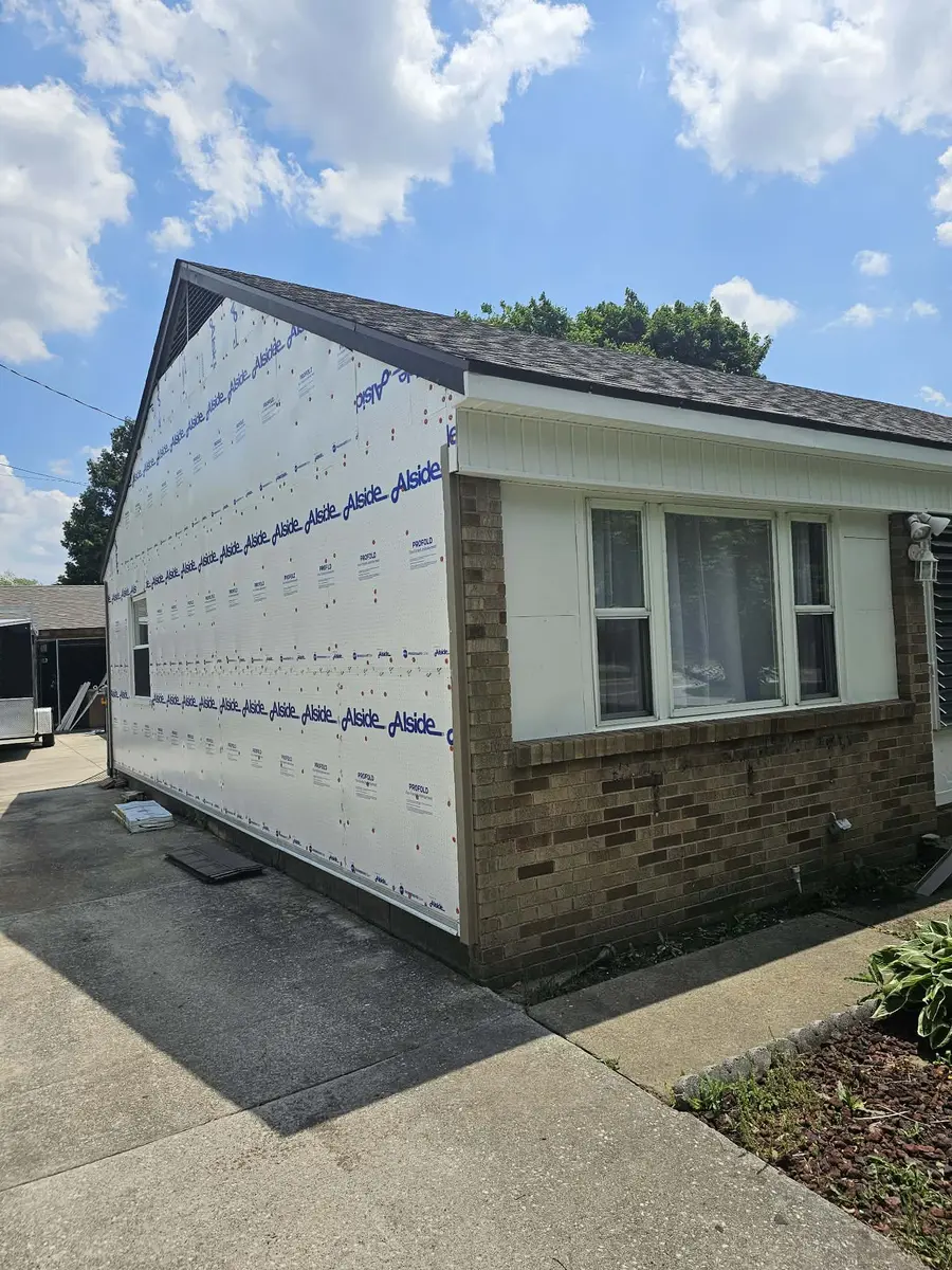 House wrap installed before new residential siding
